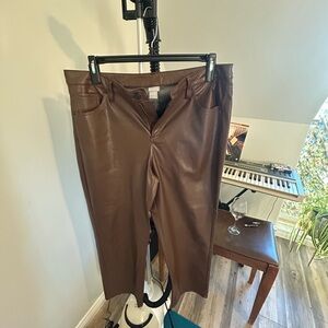 Chico's Chocolate Brown Faux Leather Pants